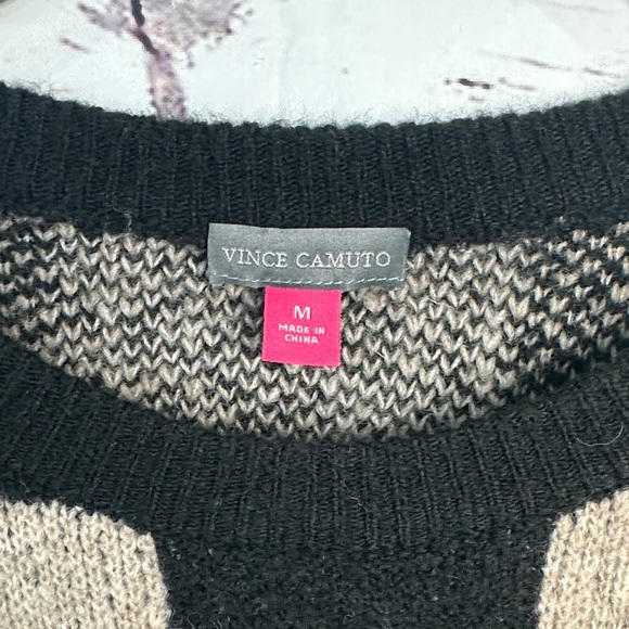 Vince Camuto Black and Tan Checkered Sweater - Picture 6 of 7